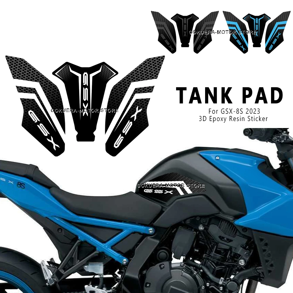 For GSX-8S 2023 Motorcycle Accessories 3D Epoxy Resin Stickers Tank Pad Protection Fuel Tank Pad Stickers