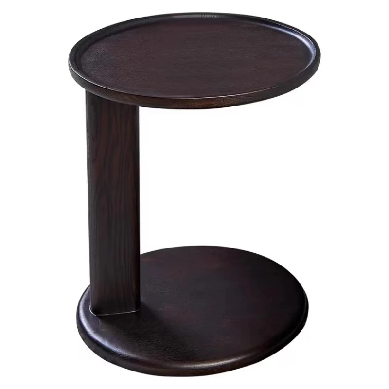 

Italian minimalist solid wood edge table oval living room sofa middle small table high coffee table designer light luxury corner