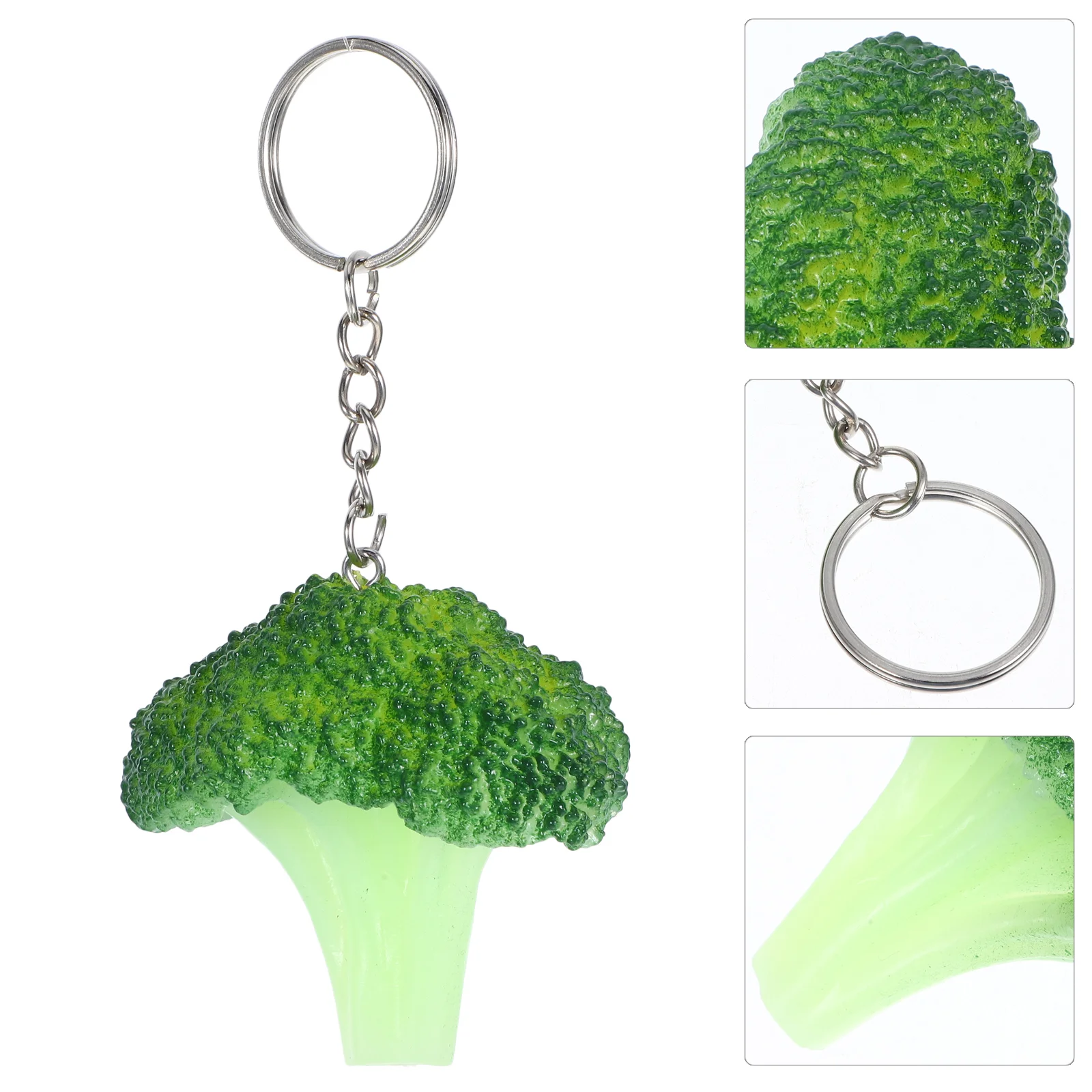 Broccoli Keychain Decor Pendant Party Favor Mini Tote Bag Decorate Ring Cartoon Model Gifts Metal Resin Miss The