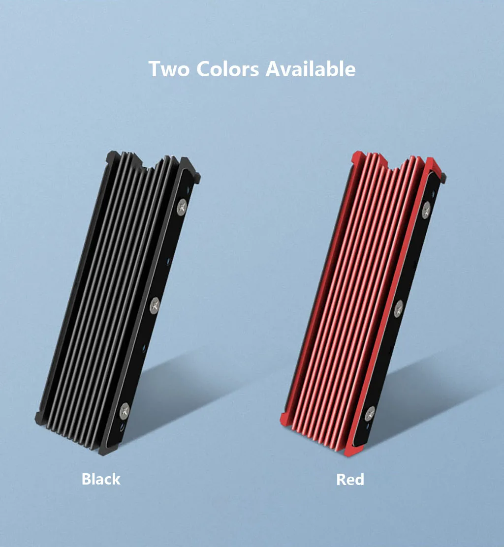 M.2 NVMe SSD Cooler Dual Side Heat Dissipation Air Flow Heatsink Aluminum Alloy For Desktop Gaming PC PS5 M.2 NVMe NGFF 2280 SSD