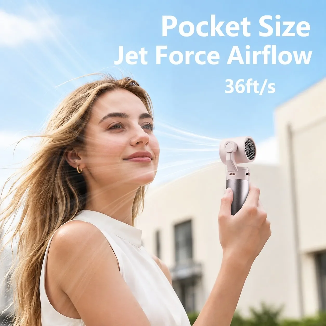 Portable Handheld Fan Mini Pocket Fan 3 In 1 Neck Fan Powerful 15000 RPM Turbo Airflow Travel Cooling Fan for Women