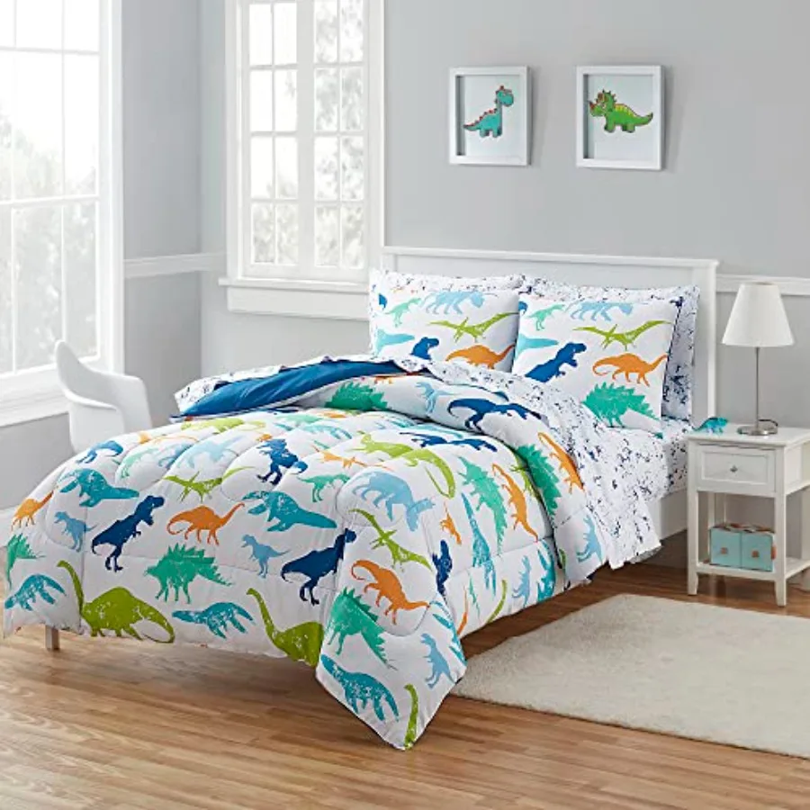 

Bedding Set Bed in a Bag for Boys and Girls Toddlers Printed Sheet Set and Comforter