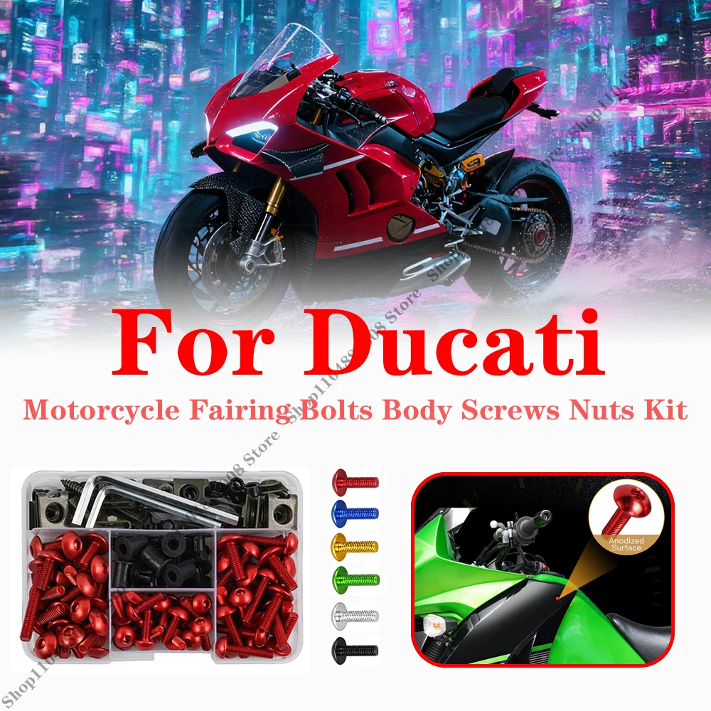 

195PCS M5 M6 Fairing Bolts Screws Kit For Ducati DesertX Monster Multistrada Diavel Panigale Motorcycle Body Nuts Fastener Clips
