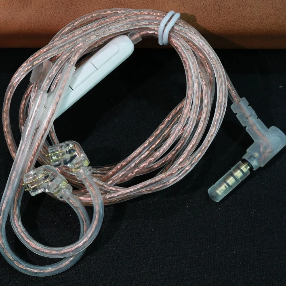 3.5MM KZ Earphones Cables 2PIN Upgrade KZ Headphones Wire with Microphone High-Purity Wired Earphones Cables