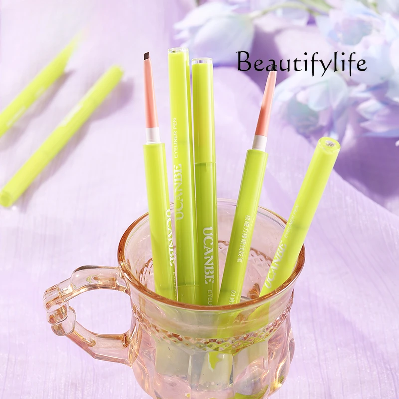 Delicate eyeliner pen, extremely fine flat head, waterproof and long-lasting, non-smudging aegyo sal new high-end sense