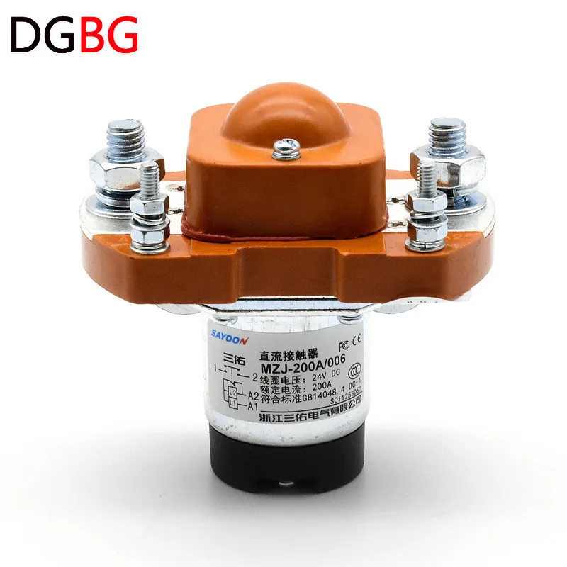 DC24V 48V 12V MZJ-200A ZJ200A SZJ200A Electric Vehicle Contactor for Forklift Battery Car Tractor Winch Motor 1NO Normal Open