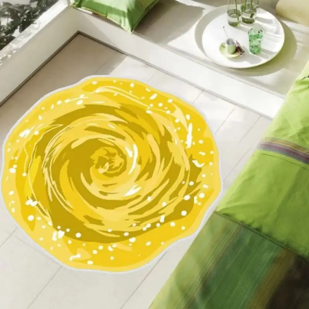 

VIKAMA The Anti-Slip Decorative Circular Carpet Mat At The Bedside Of Rick And Morty's Bedroom.