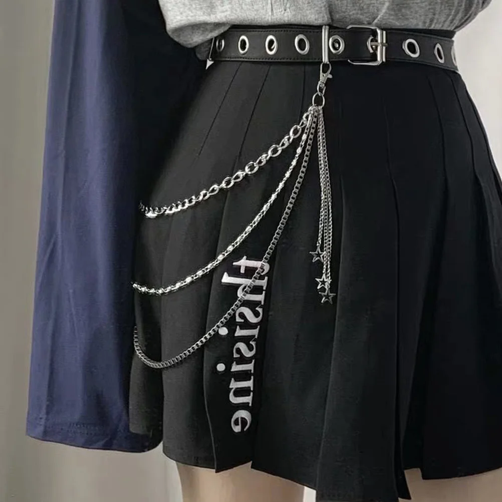 

1 pc Waist Chain Alloy High Toughness Multi-Layer Pendant Design For Jeans Pants Skirt Disco Party Casual Wear Unisex