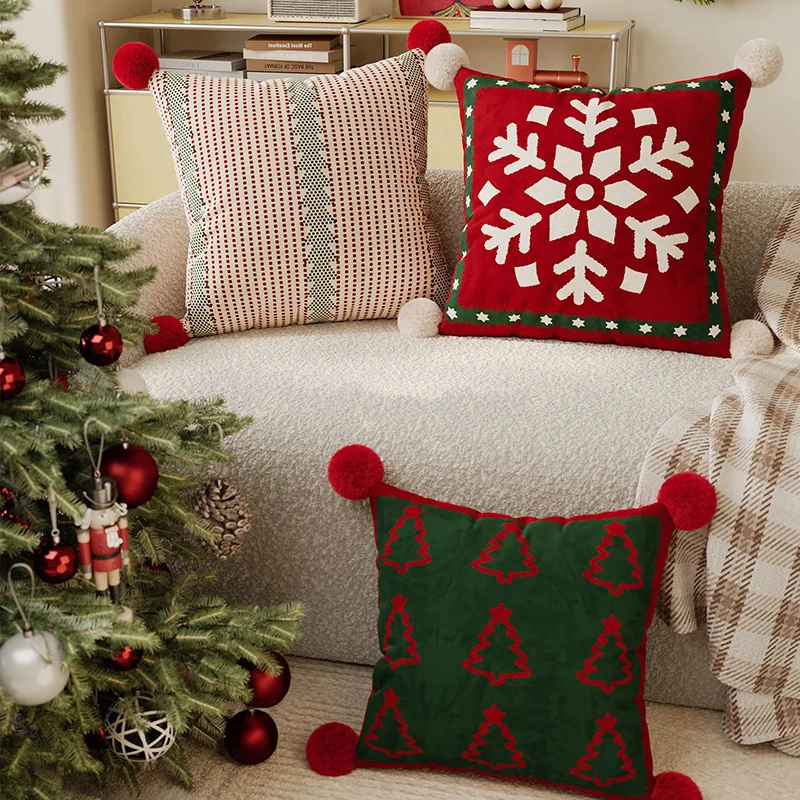 

Christmas Limited Edition Sofa Cushion Living Room Red Atmosphere Decoration Cushion With Core