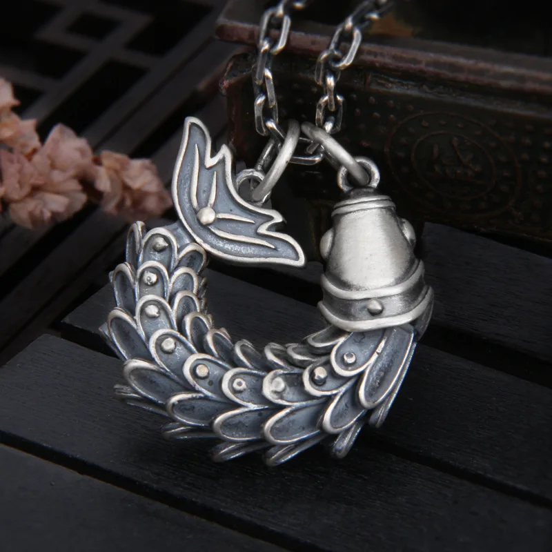 

Uglyless Flexible Fish Pendants Necklaces Women Movable Carp Necklaces Thai Silver 925 Sterling Silver Animals Jewelry NO Chain