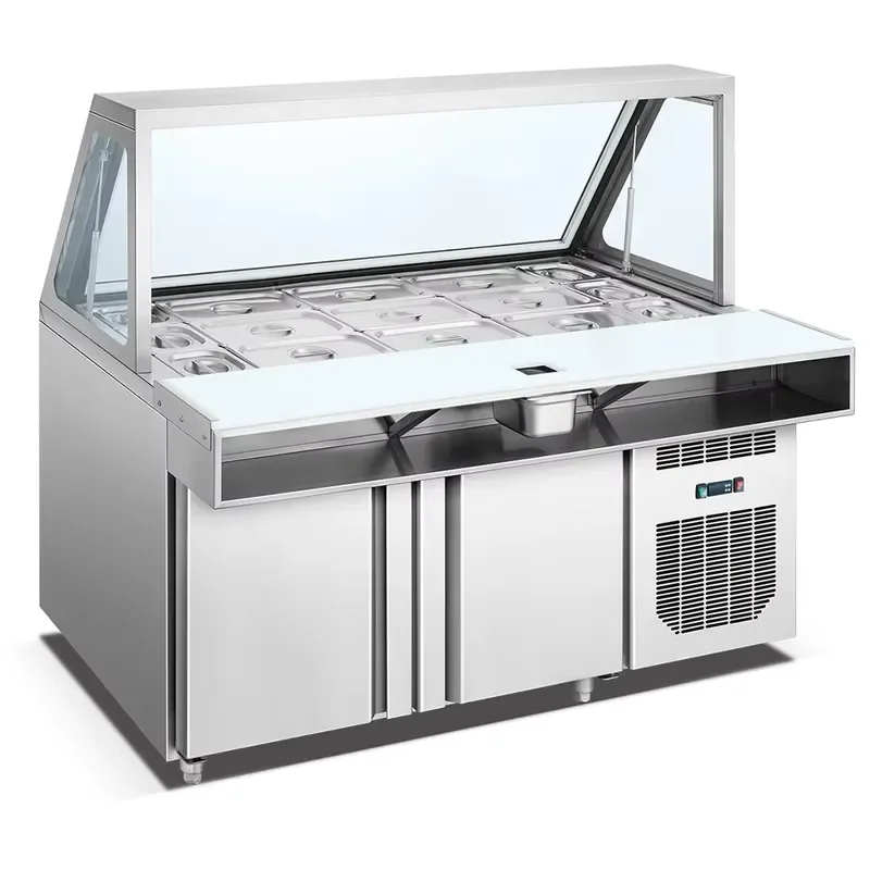 SFW  Certificate 5ft Lift Glass Door Lid Salad Sandwich Pizza Fast Food Showcase Display Refrigeration Equipment
