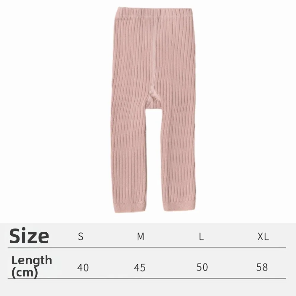 New Stripes Baby Girls Leggings Elastic Waistband Ribbed Knit Ribbed Leggings Solid Toddler Leggings Girls Daily Wear