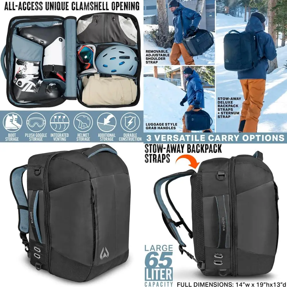 

Сумка для лыжных ботинок и рюкзак Wildhorn Brimhall - Официальный поставщик команды США по лыжным видам спорта - Премиум, прочная, водонепроницаемая дорожная сумка для лыжных ботинок