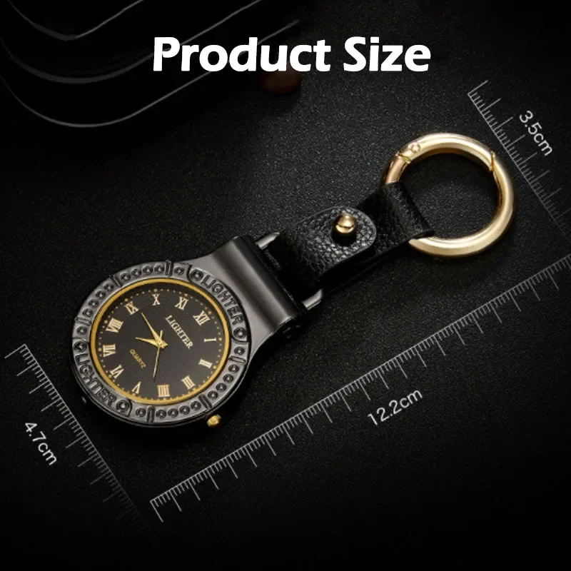 Outdoor Multifunctional Charging USB Pocket Watch Lighte r Flashlight Car Keychain Cigarette Accessories Camping Tool