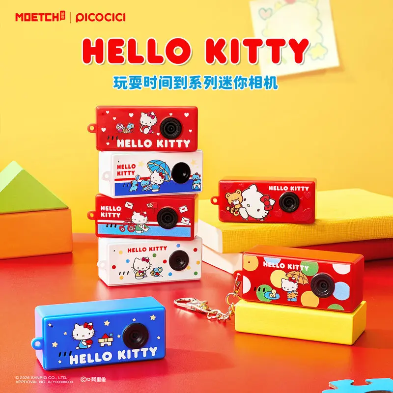 InStock Genuine Hello Kitty Play Time Series Mini Ccd Camera Blind Box Official Collectible Cute Digital Mini Camera Pendant Toy