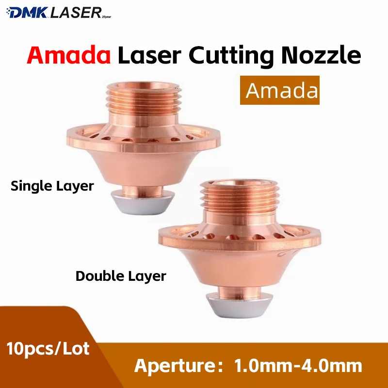 10pcs/Lot For AMADA Laser Cutting Nozzle D25 M12 H20 Shower Nozzles Water-Cooled High-Speed Cutting Copper Nozzle 1.0-4.0mm