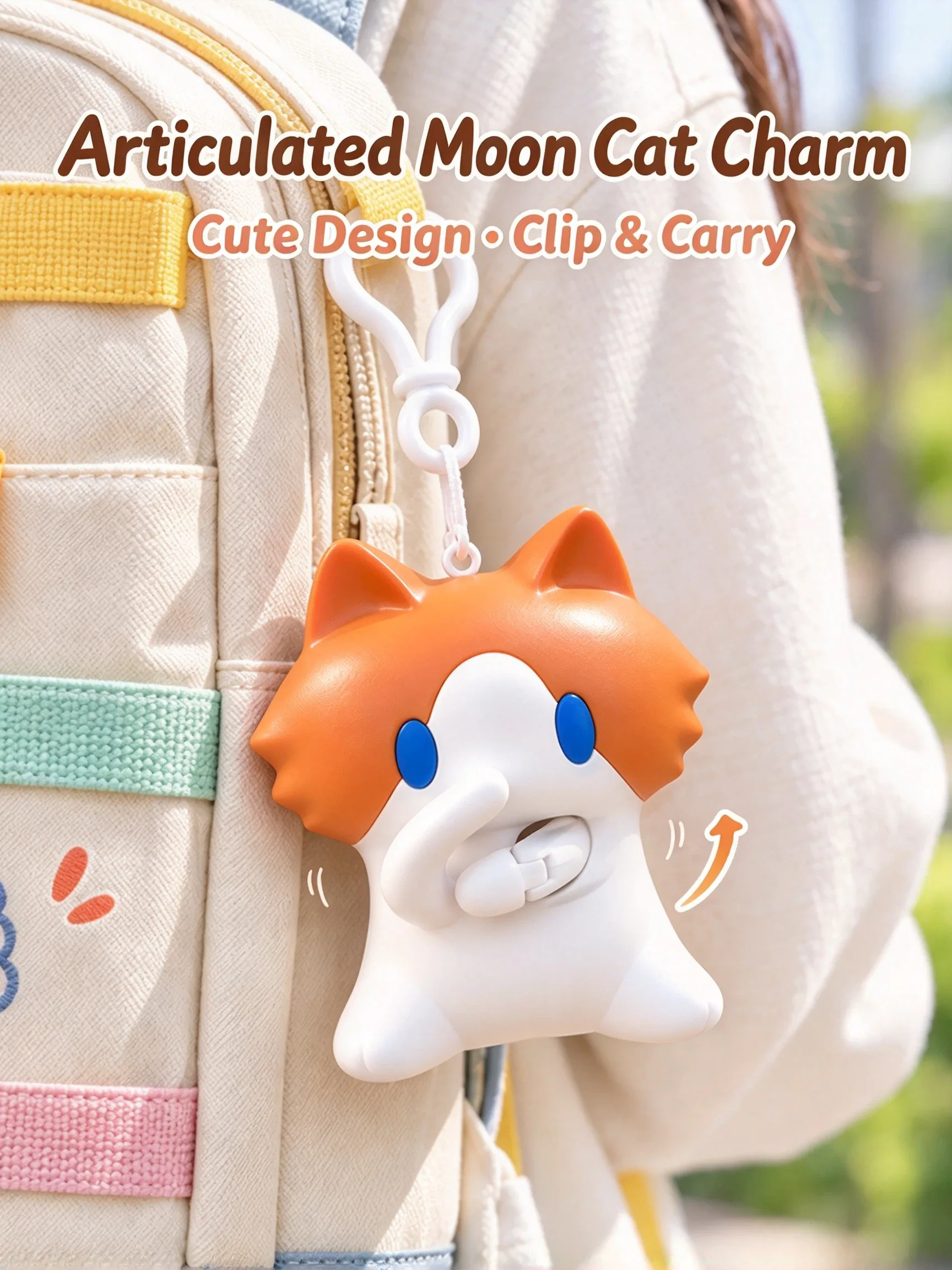 Yue Xin Miao Monthly Salary Cat, Pull String Waving Paw Fidget Keychain Stress Relief Desk Buddy Portable Bag Charm Novelty Gift