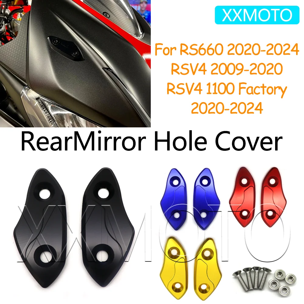 For Aprilia RS660 RSV4 RS 660 V4 1100 Motorcycle Windscreen Mirror Cover CNC Rear Mirror Hole Cover Rearview Eliminators Cap