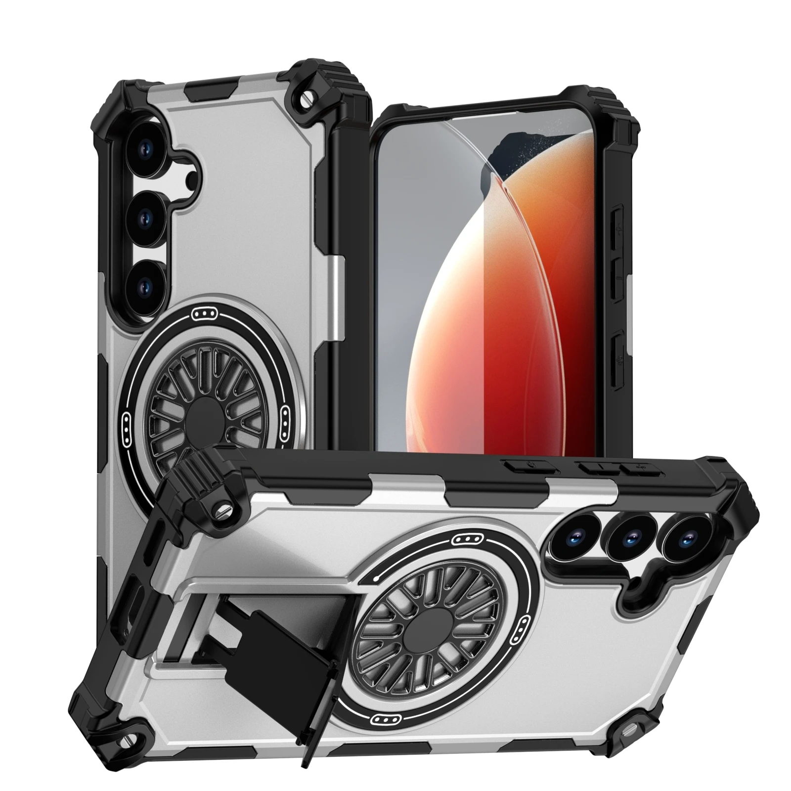 Durable Magnetic Phone Case For Samsung Galaxy A16/A36/A56 Phone Holder Kickstand Protective Hard Shockproof Back Cover