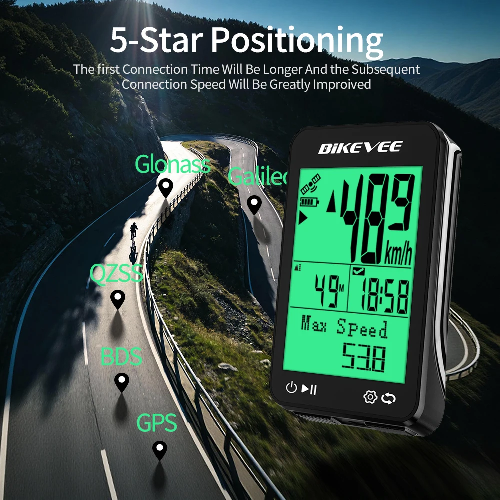 8 Kinds Multi-Language Wireless Bike Speedometer GPS Cycling Computer Outdoor Bicycle Odometer Stopwatch with Auto Backlight view 5