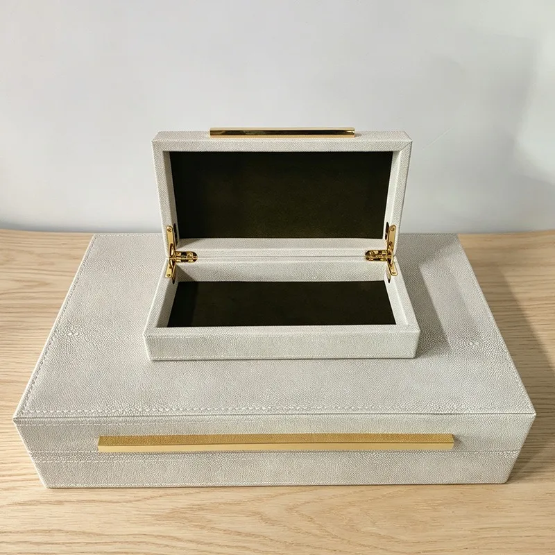 Retro Jewelry Storage Box Leather Necklace Organizer Case Large Capacity Ring Collection Boxes Desktop Pendant Storage Cases
