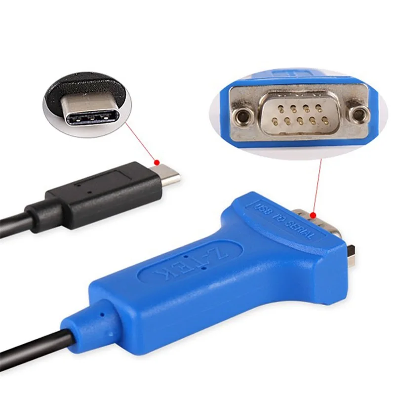 Type-C USB-C to RS232 serial converter adapter cable win10 type c to db9 COM Converter