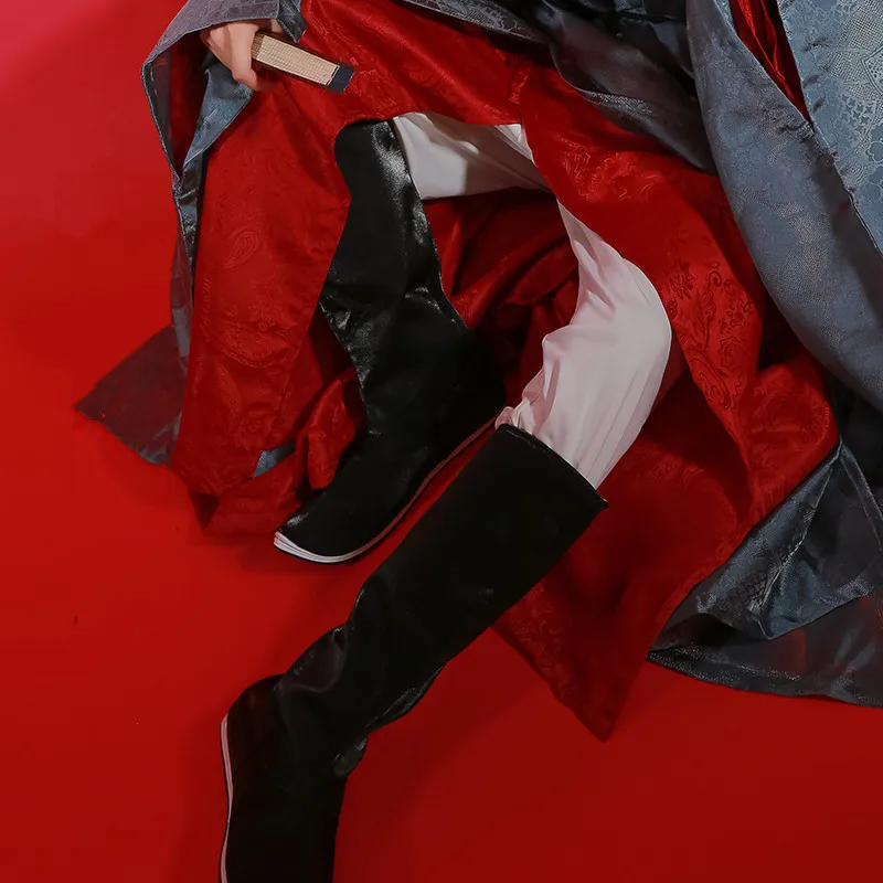 Wuxia – bottes officielles anciennes unisexes, chaussures hautes traditionnelles Vintage pour hommes, accessoires de Cosplay, équestre, guerrier Hanfu