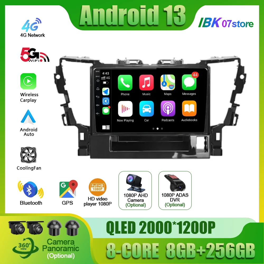 

Android 13 For Toyota Alphard H30 2015-2020 Car Radio Multimedia Navigation 4G GPS Wireless Carplay Stereo Head Unit Screen