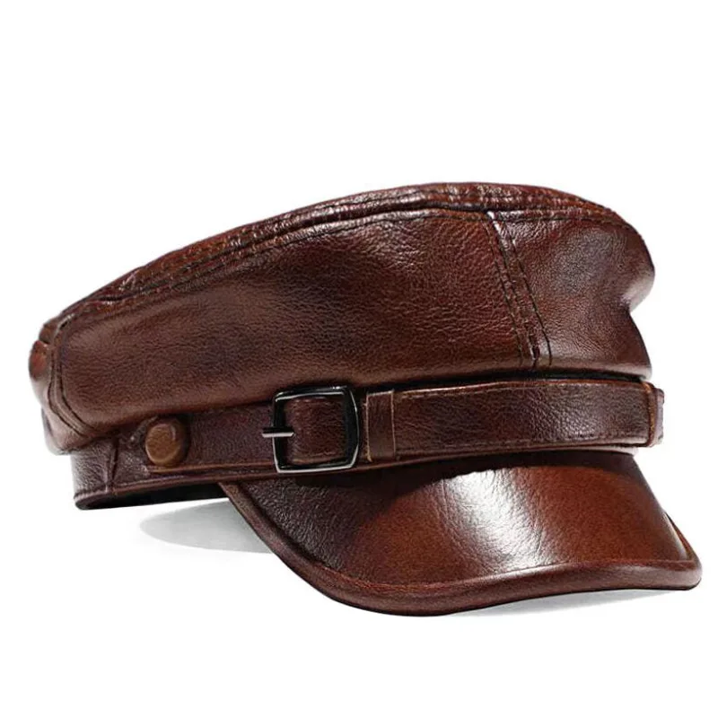 

Панама унисекс с кожаной отделкой, темно-синяя кепка для улицы для отцов и молодых студентов, повседневная кепка в виде утконоса с универсальной стилью