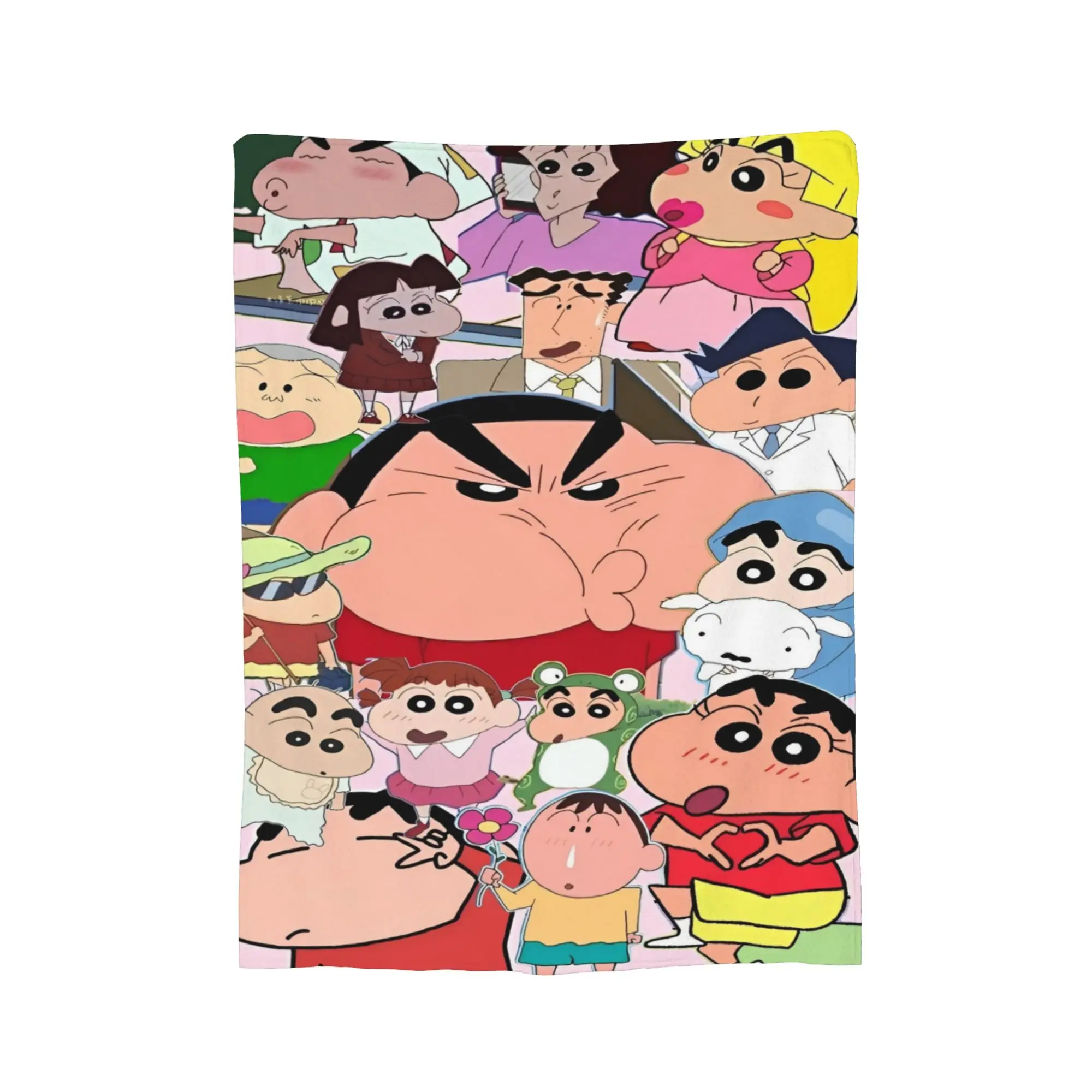 Crayon Shin-chans Big Family Flannel Blanket Winter  Warm Soft Throw Blanket for Kids Home Decor Funny Bedspread Sofa Bed Cover