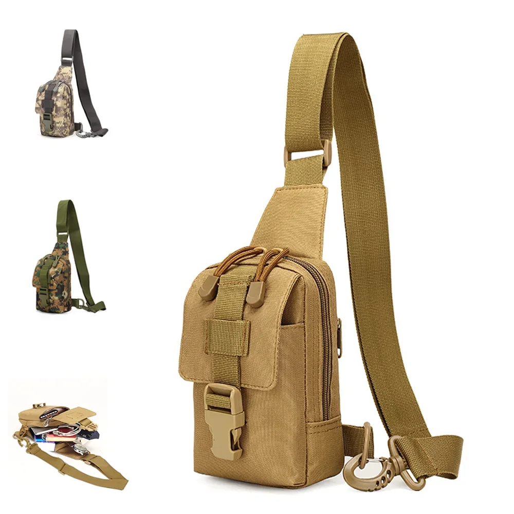 Men Cross Body Shoulder Chest Bag Mini Sling Backpack Outdoor Sports  MOLLE Male Nylon Cell Mobile Phone Case Bags Puse