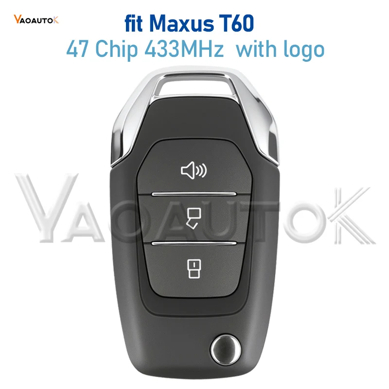 

OEM Smart Flip Автомобильный ключ 433 МГц для Maxus T60 Пикап ID47 HITAG3 7961X Чип Программирование логотипа 3 кнопки Оригинальный дистанционный брелок