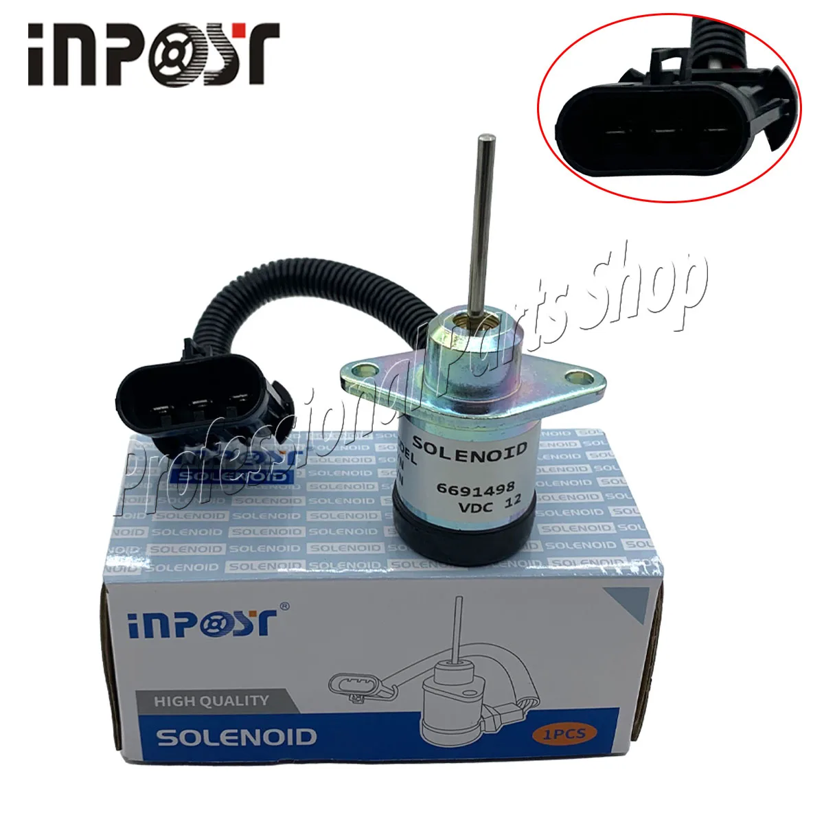 New 6691498 12V Fuel Shut Off Solenoid For Kubota Bobcat S130 S150 T180 T190 1G92560011