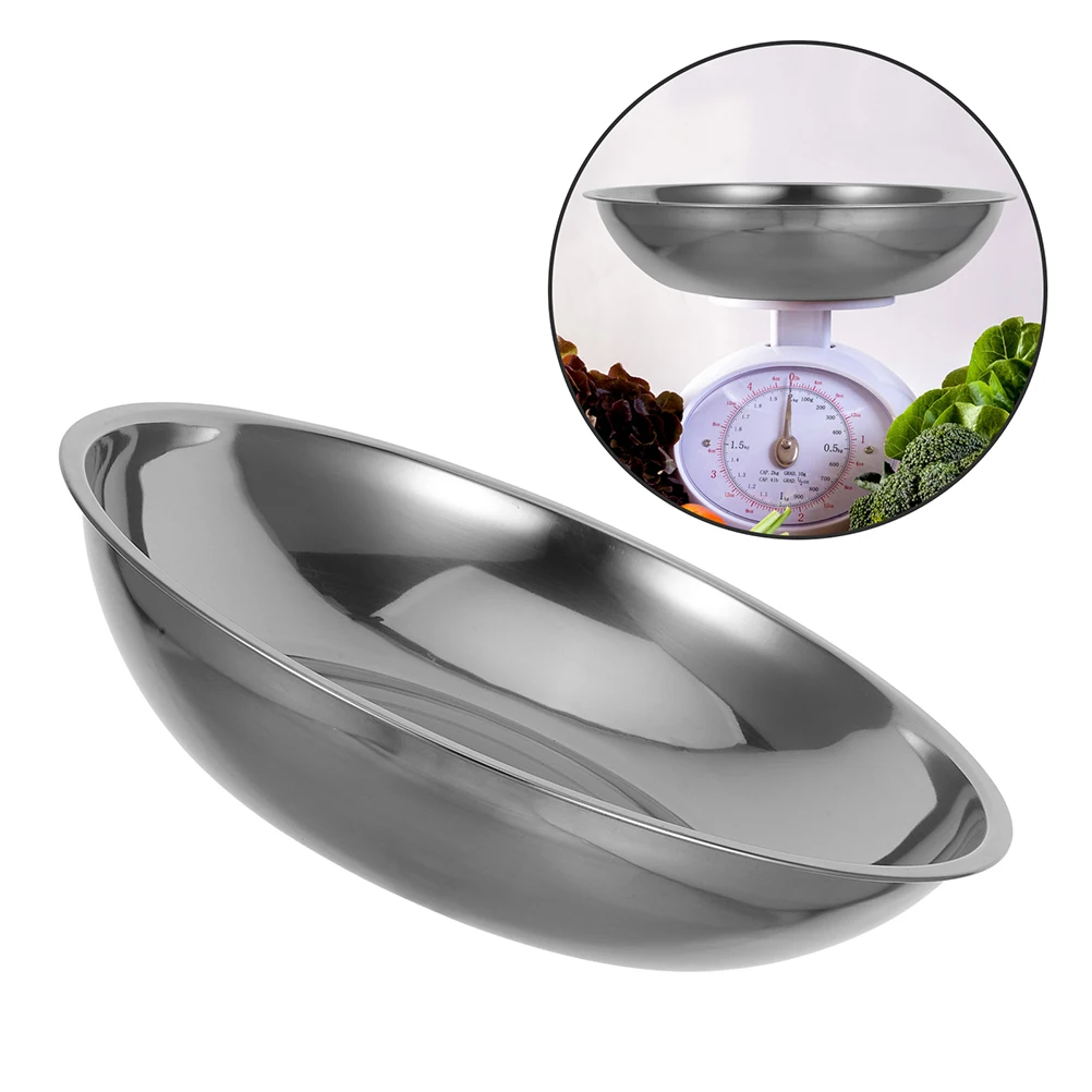 

2pcs ElectronicScaleTray StainlessSteel WeighingPan KitchenCooking Lid MetalRamenBowl SaladMixingBowl LabDishes