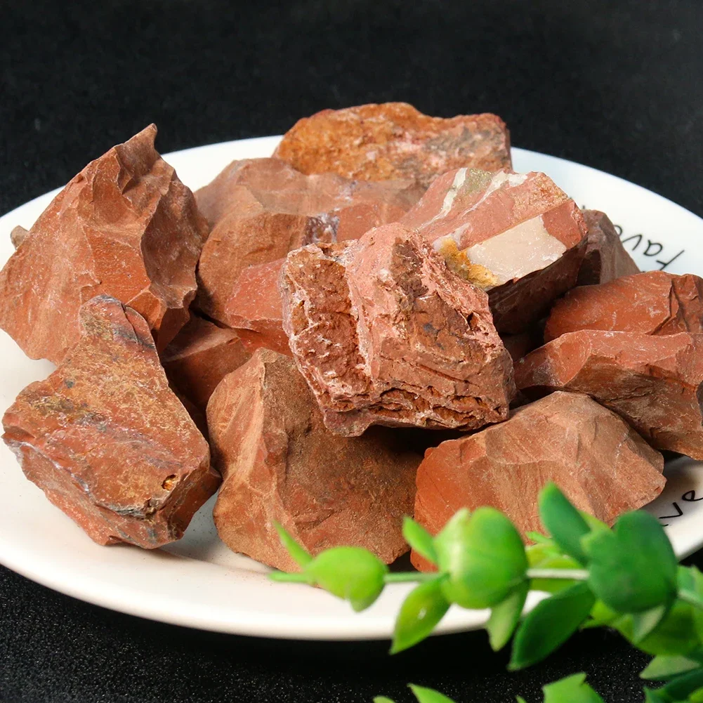 Natural Red Jasper Gravel Aromatherapy Diffuser Stone Fish Tank Flower Pot Decoration Degaussing Crystal Rough Stone Collection