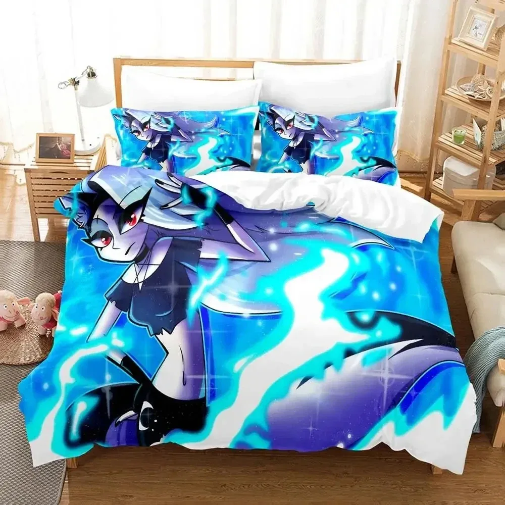 3D Print Anime Helluva Blitzo Boss Bedding Set Duvet Cover Bed Set Quilt Cover Pillowcase Comforter king Queen Size Boys Adult