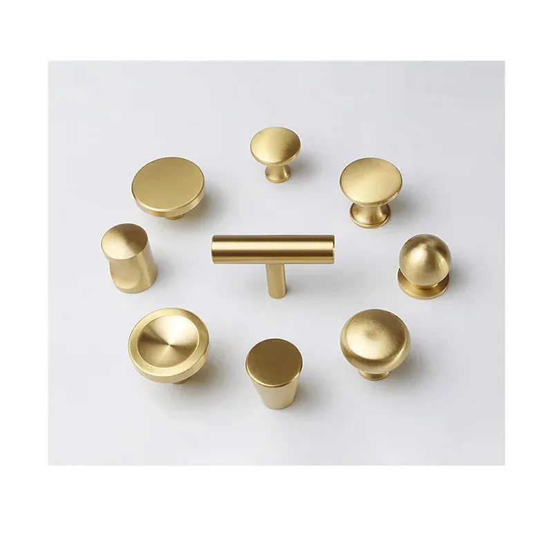Single Hole Cabinet Handle 13.5-50mm Pure Brass Modern Simple Wardrobe Drawer Pull