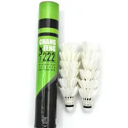 12PCS Badminton Shuttlecocks White High Speed Duck Feather Badminton Ball for Game Training Sport Practice for Adults, Teens