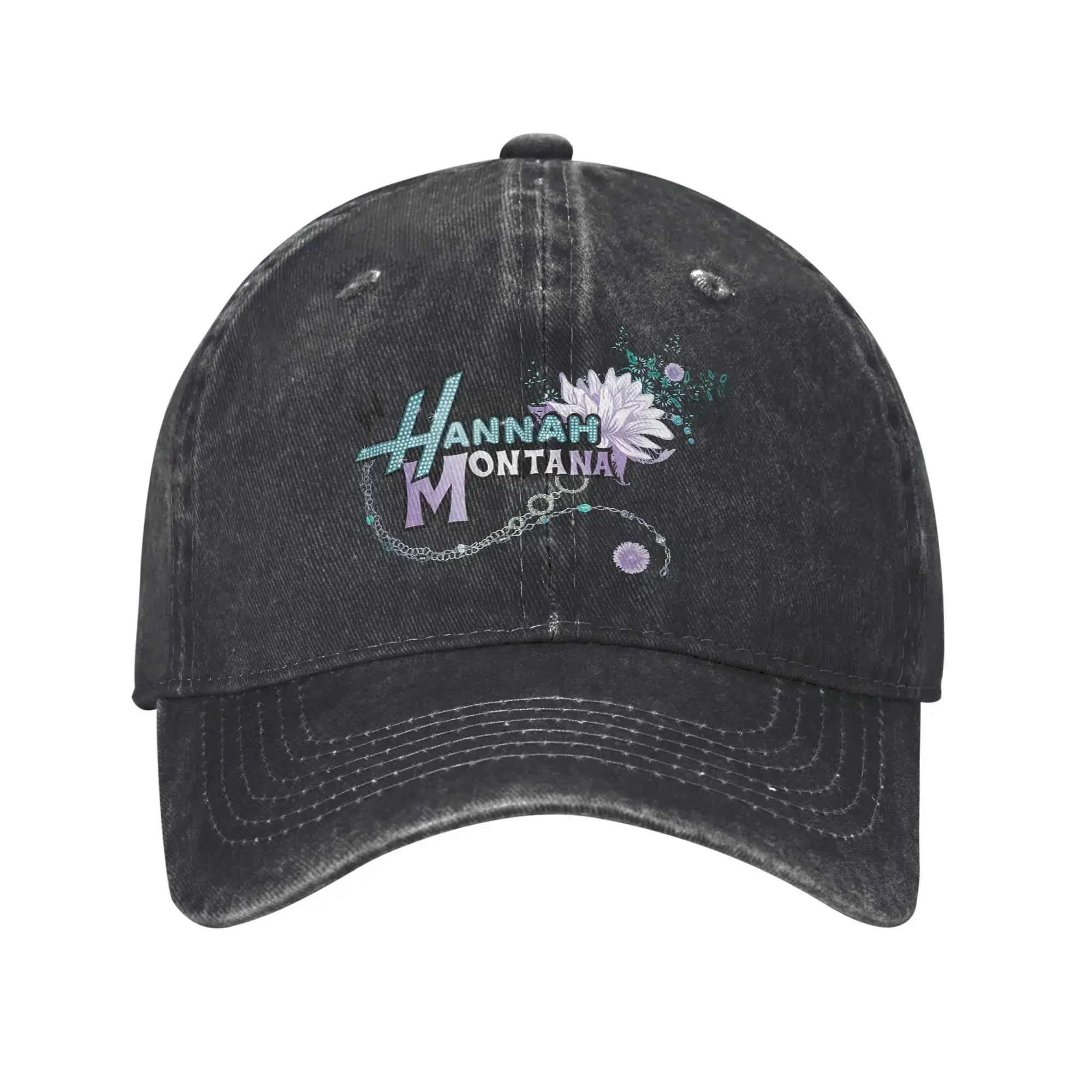 Hannah Montana Logo Flower Baseball Caps Vintage Distressed Denim Washed Miley Cyrus Funny Snapback Cap Unisex Outdoor Soft Hats