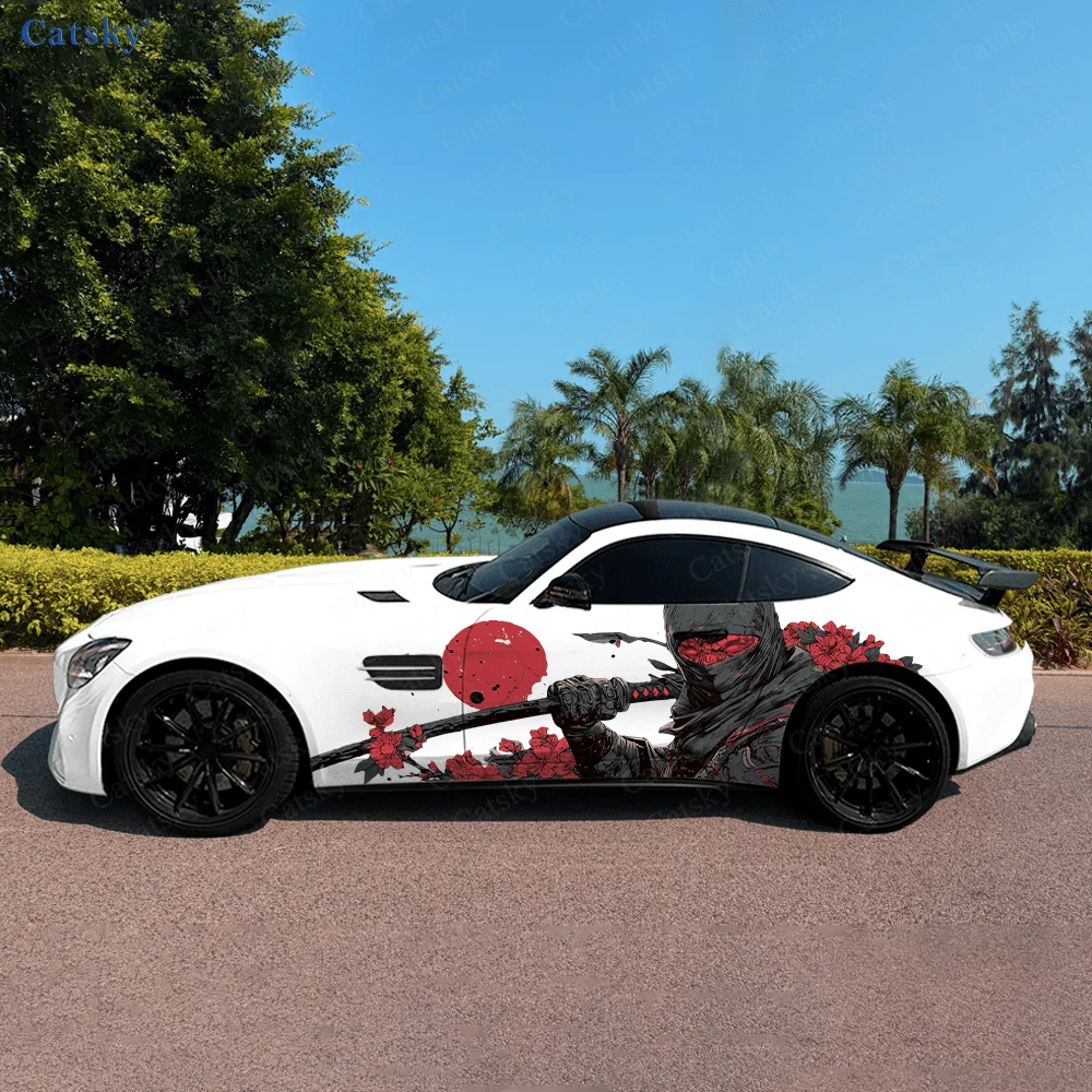 

Masked Sword Samurai Car Vinyl Wraps Decal Self-adhesive PVC Sticker Suitable for Trucks SUV Decoration Auto Accessories Gift