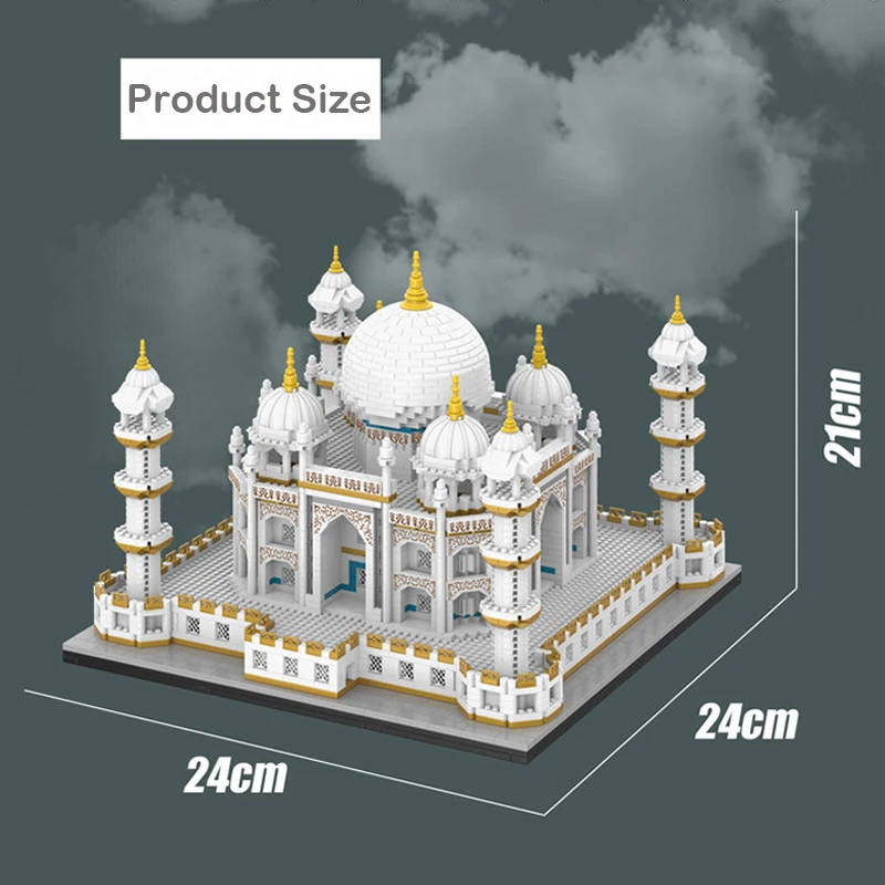 Micro City Street View Taj Mahal World Famous Architecture Model Eiffel Tower Building Blocks Creative Sets  Kids Children Toys