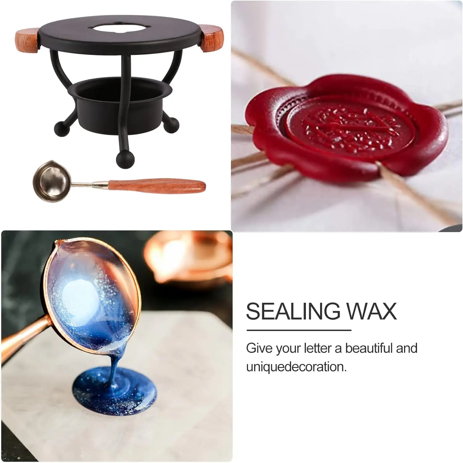 

Retro Wax Seal Warmer for Melting Wax Seal Beads or Sealing Wax Sticks Wax Seal Spoon Holder for Wedding Envelope Stamp Craft