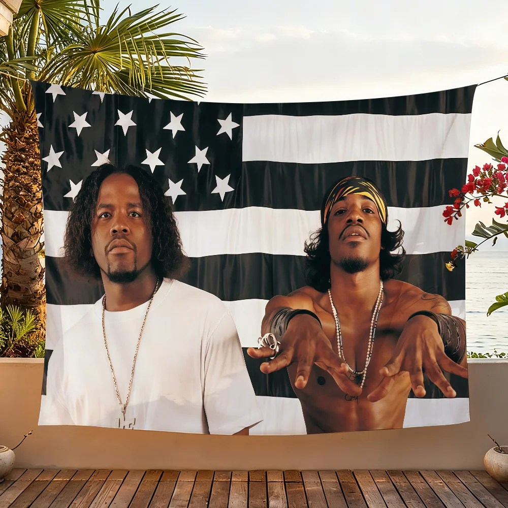 Band Rappers O-OutKast-S USA flag For Garden Party Living Room Home Wall Decor Banner Bedroom Outdoor Tapestry