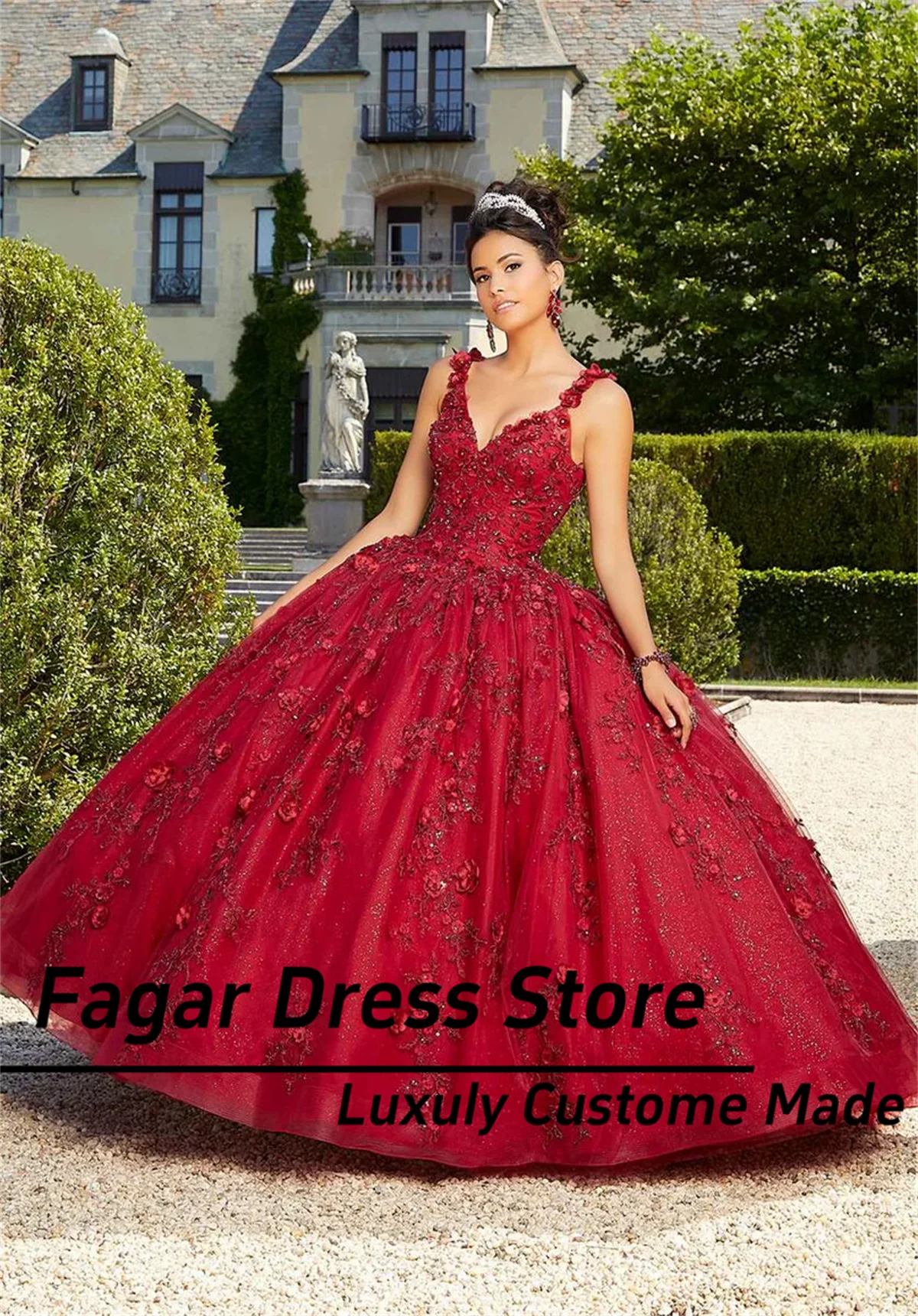 Red Princess Sweetheart Quinceanera Dresses For 15 Years Fashion Lace Beading Court Train Princess Birthday Party Gown With Cape