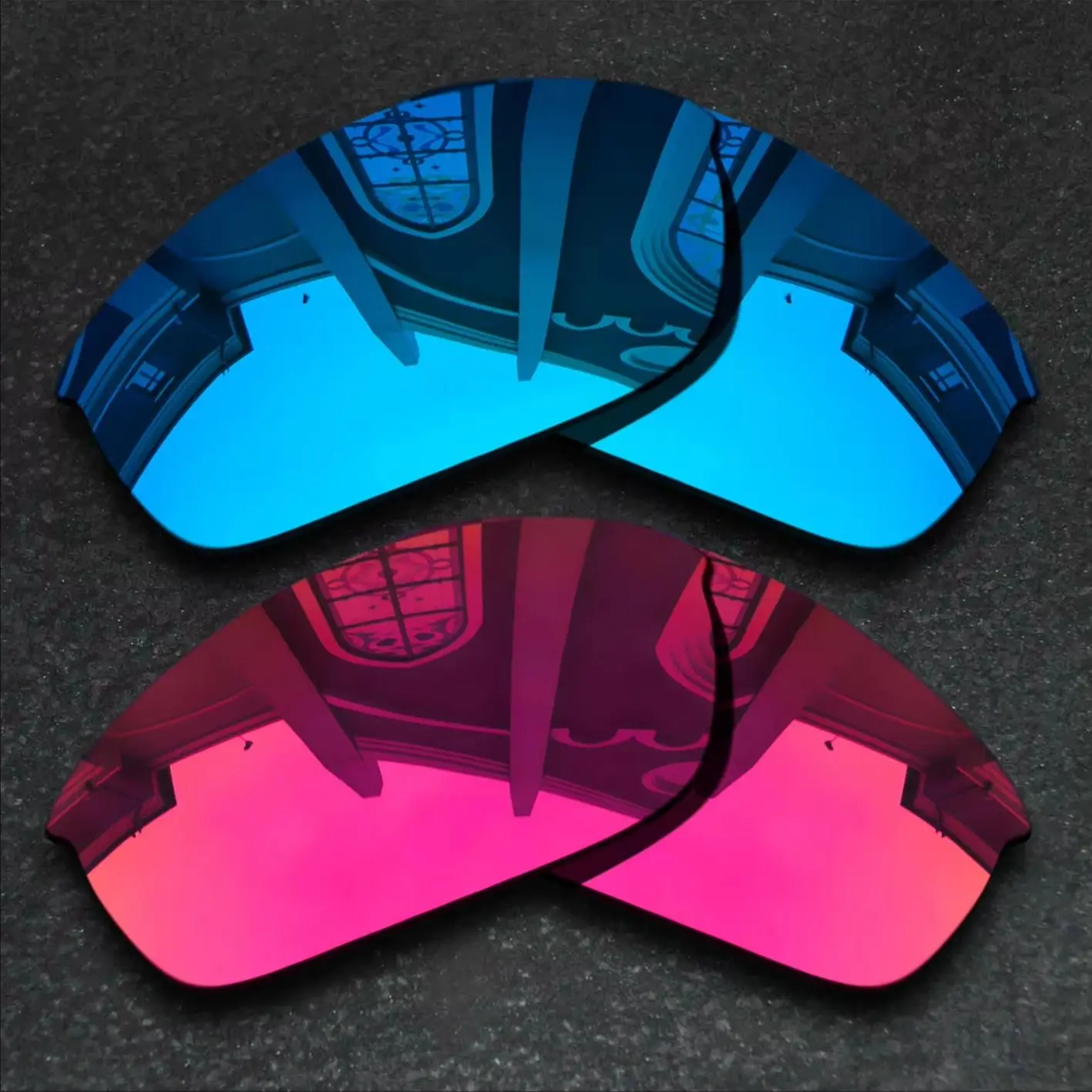 

Sky Blue&Violet Red Sunglasses Polarized Replacement Lenses for Oakley Flak Jacket