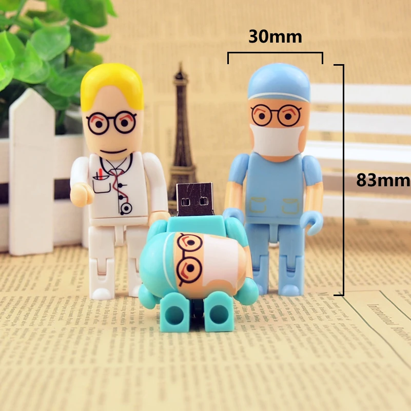 แพทย์ Memory Stick พยาบาลน่ารักทางการแพทย์ Pendrive การ์ตูนอวัยวะมนุษย์ USB2.0 แฟลชไดรฟ์ Pendrive 4GB 8GB16GB 32GB 64GB 128GB