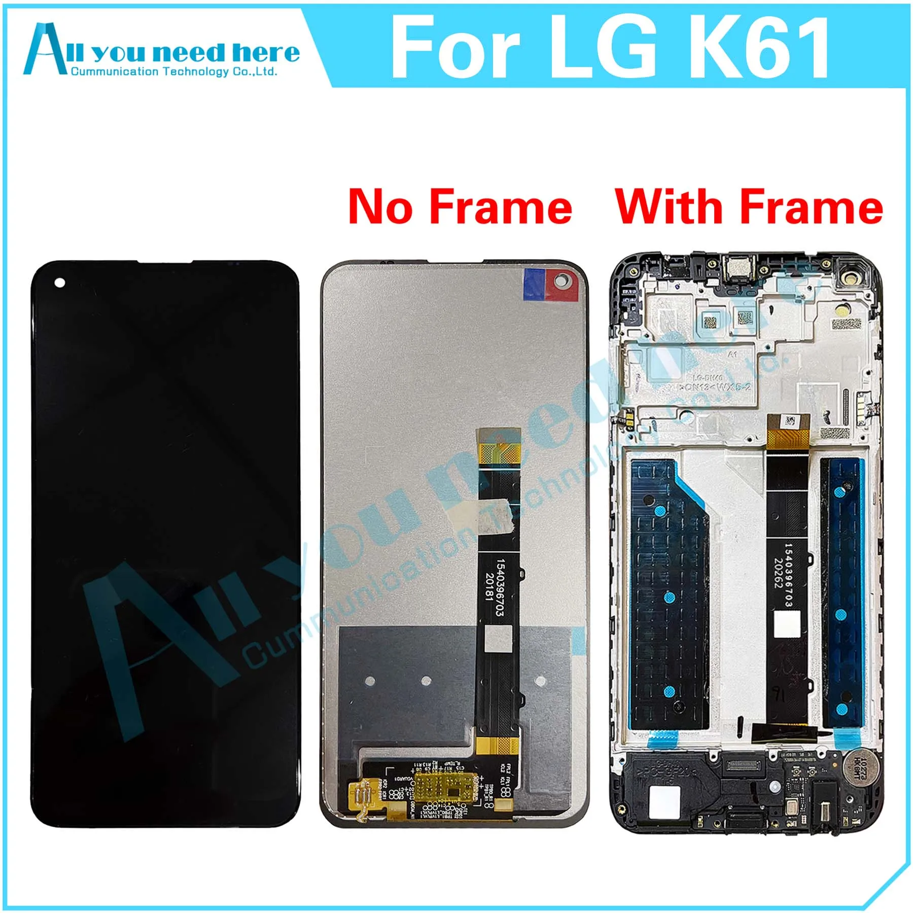 

100% Test For LG K61 LM-Q630 LMQ630EAW LM-Q630EAW LCD Display Touch Screen Digitizer Assembly Repair Parts Replacement