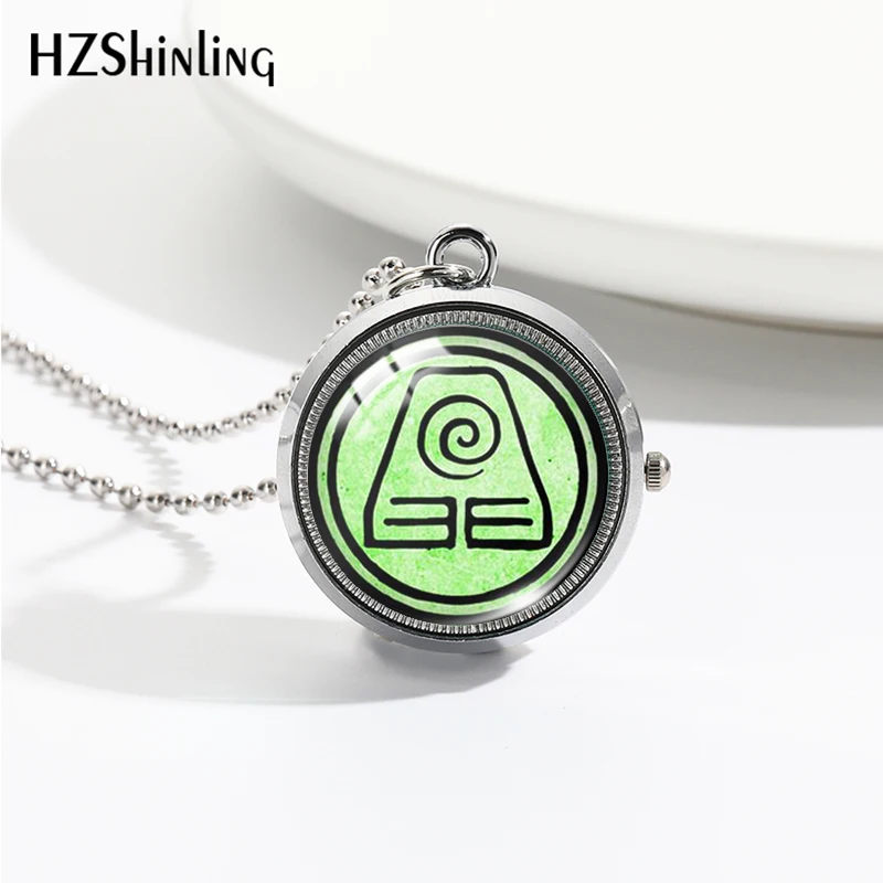 2023 New Cartoon Avatar The Last Airbender Rotate Pocket Watch Round Glass Cabochon Handcraft Necklace Pendants for Women Men