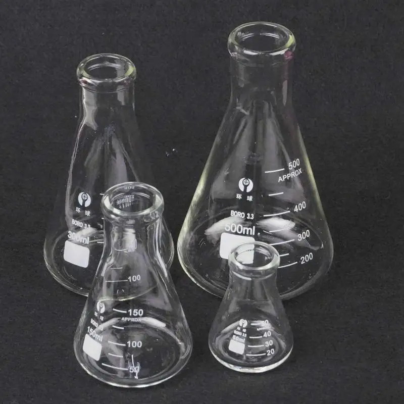 Szklana stożkowa kolba erlenmeyera 50/100/150/200/250/300/500/1000/2000/3000/5000ML G3.3 Lab dostarcza kolbę borokrzemianową — zdjęcie 2