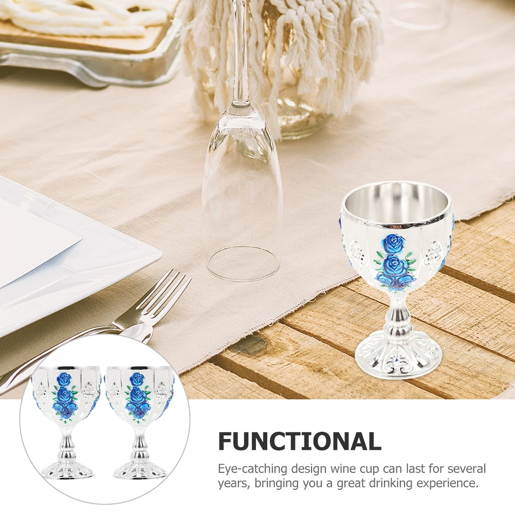 

2 Pcs Retro Wine Glass Metal Cups Coffee Vintage Zinc Alloy Drinks Baby Mug Drinking